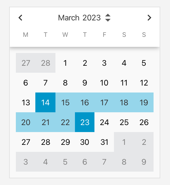 CalendarView screenshot
