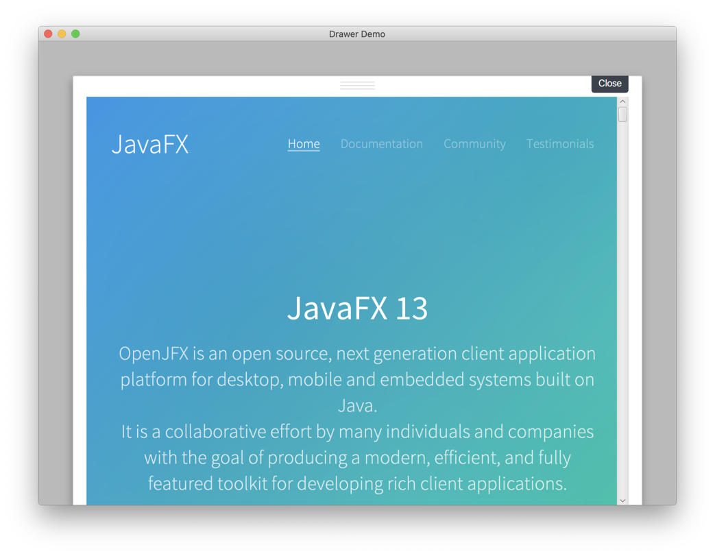 DrawerStackPane screenshot