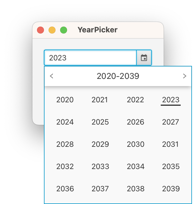 YearPicker screenshot